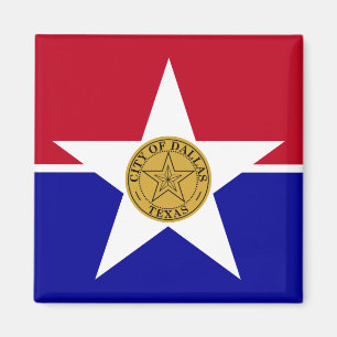 Imán Magnet con bandera de Dallas, Texas, Estados Unido