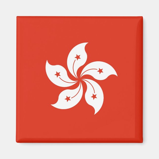 Imán Magnet con bandera de Hong Kong, China (Frente)