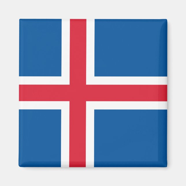 Imán Magnet con bandera de Islandia (Frente)