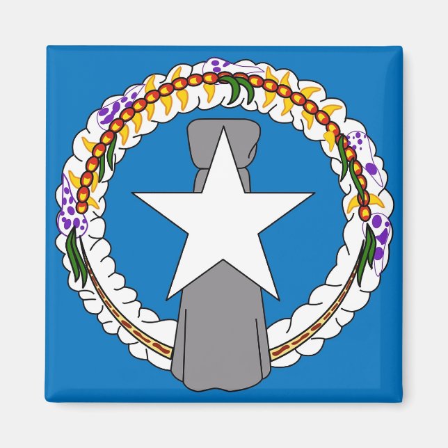 Imán Magnet con bandera de las Islas Marianas del Norte (Frente)