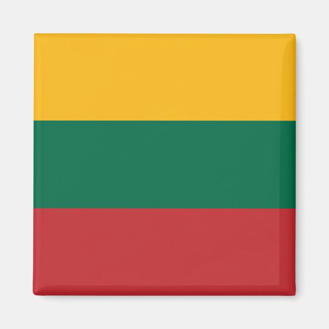 Imán Magnet con bandera de Lituania (Frente)