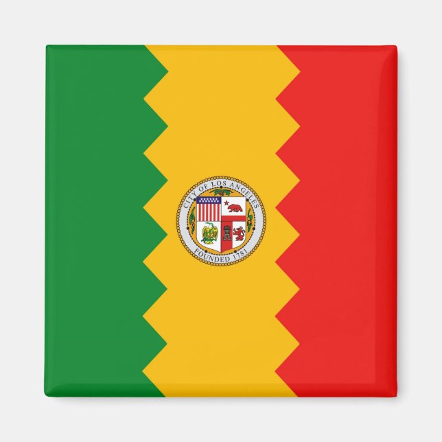 Imán Magnet con bandera de Los Ángeles, California (Frente)