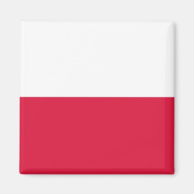 Imán Magnet con bandera de Polonia (Frente)