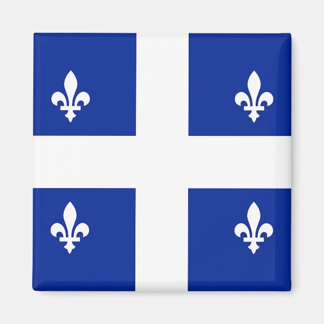 Imán Magnet con bandera de Quebec, Canadá (Frente)