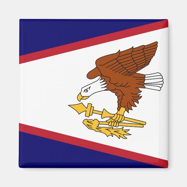 Imán Magnet con bandera de Samoa Americana- Estados Uni (Frente)