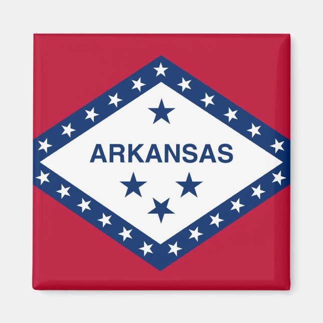 Imán Magnet con bandera del estado de Arkansas - Estado (Frente)