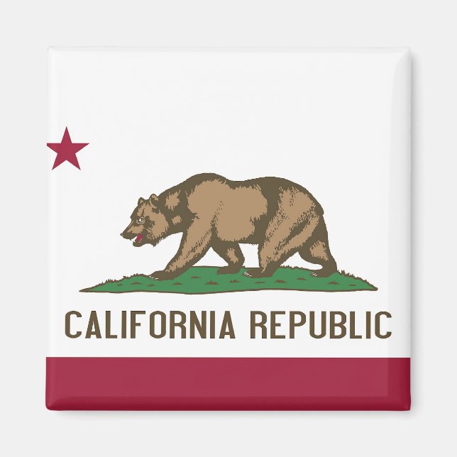 Imán Magnet con bandera del estado de California - Esta (Frente)