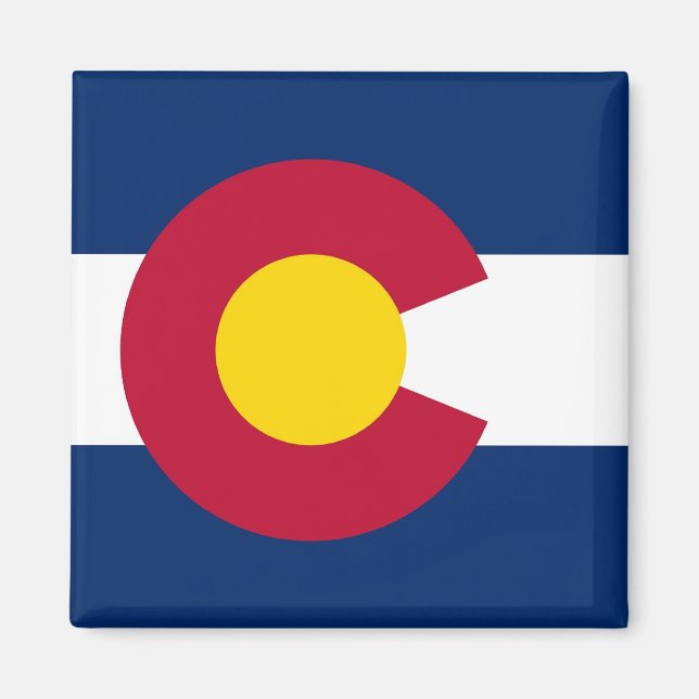 Imán Magnet con bandera del estado de Colorado - Estado (Frente)