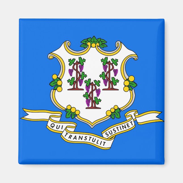 Imán Magnet con bandera del estado de Connecticut - Est (Frente)