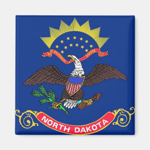 Imán Magnet con bandera del estado de Dakota del Norte