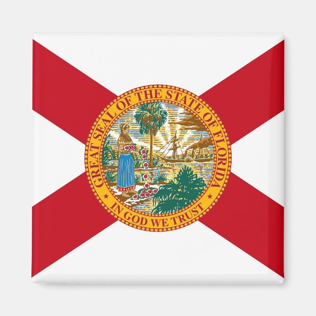 Imán Magnet con bandera del estado de Florida - Estados (Frente)