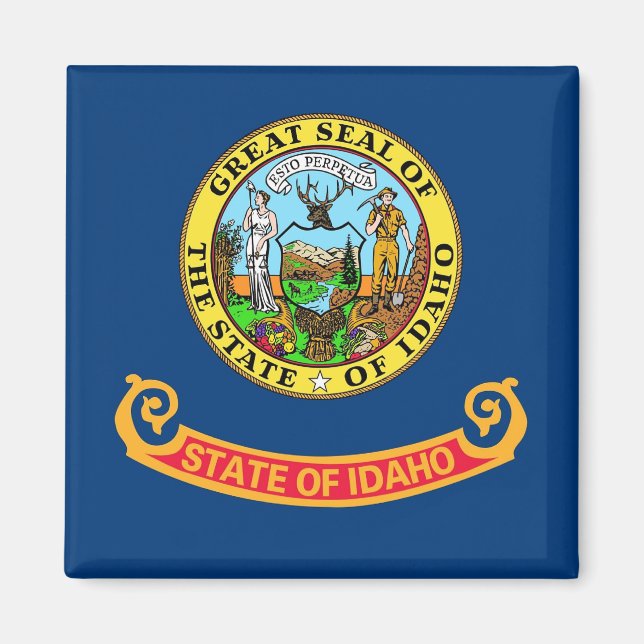 Imán Magnet con bandera del estado de Idaho - Estados U (Frente)