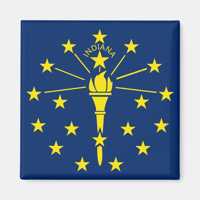 Imán Magnet con bandera del estado de Indiana - Estados (Frente)
