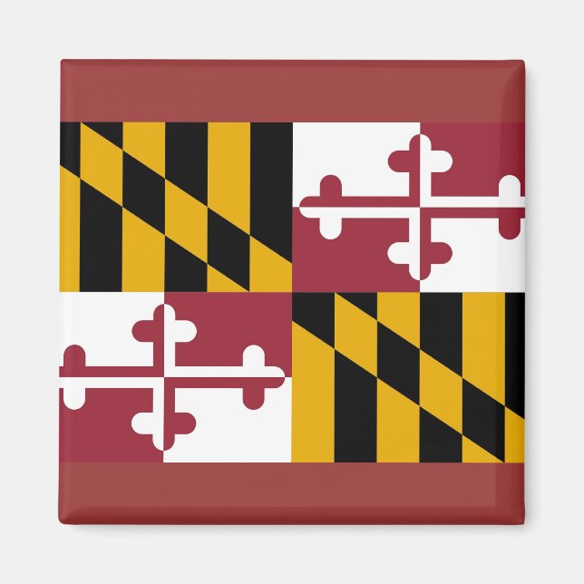Imán Magnet con bandera del estado de Maryland - Estado (Frente)