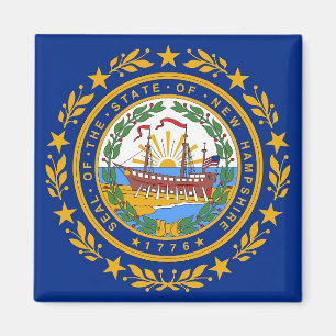 Imán Magnet con bandera del estado de New Hampshire - E