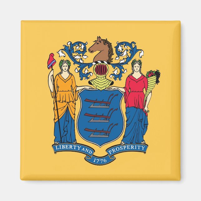 Imán Magnet con bandera del estado de Nueva Jersey - Es (Frente)