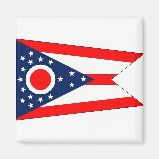 Imán Magnet con bandera del estado de Ohio - Estados Un (Frente)