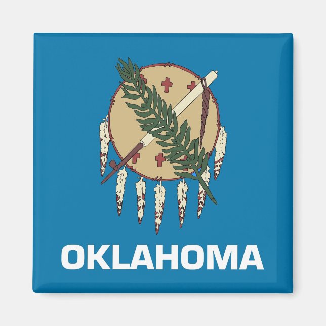 Imán Magnet con bandera del estado de Oklahoma - Estado (Frente)