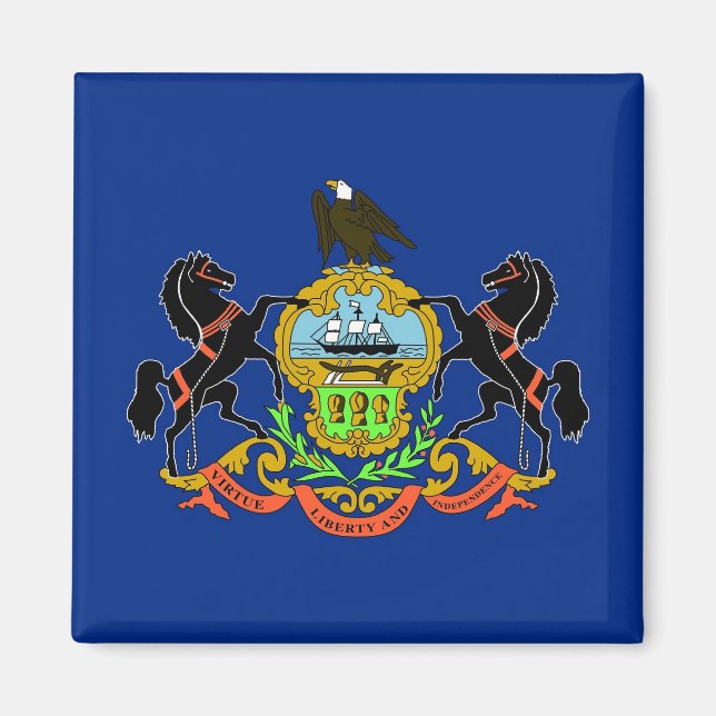 Imán Magnet con bandera del estado de Pennsylvania - Es (Frente)