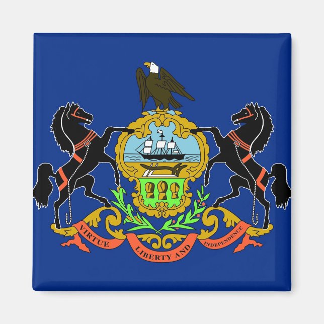 Imán Magnet con bandera del estado de Pennsylvania - Es (Frente)