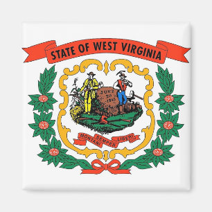 Imán Magnet con bandera del estado de Virginia Occident