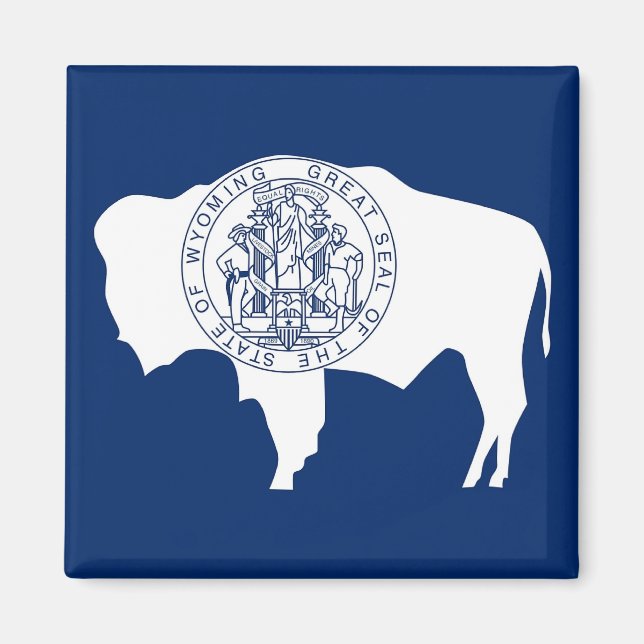 Imán Magnet con bandera del estado de Wyoming - Estados (Frente)