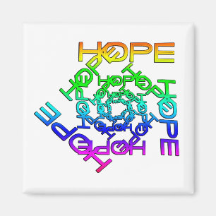 Imán Magnet con esperanza escrito en multicolor