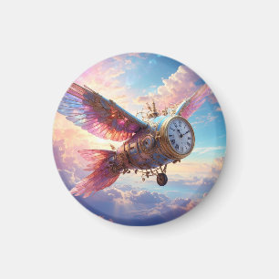 Imán Magnet con fantástica ala con cara de reloj