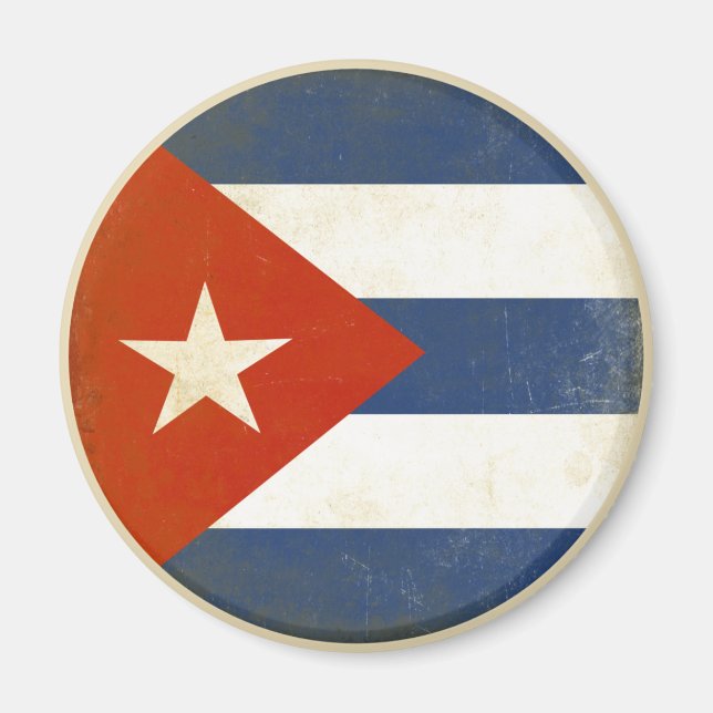 Imán Magnet con la bandera de Cuba en problemas (Frente)