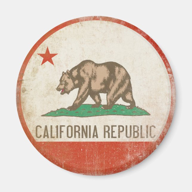 Imán Magnet con la bandera de la república de Californi (Frente)