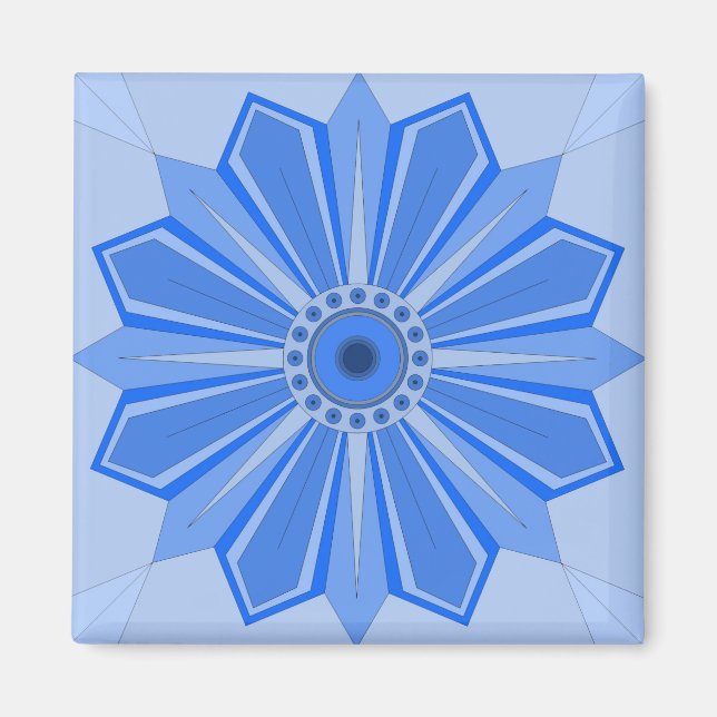 Imán Magnet con un arte floral (Frente)