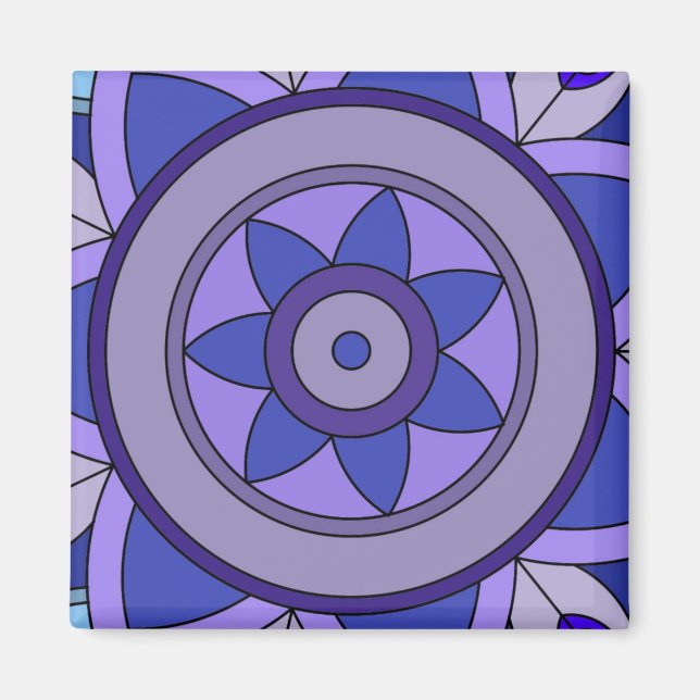 Imán Magnet con un arte floral (Frente)