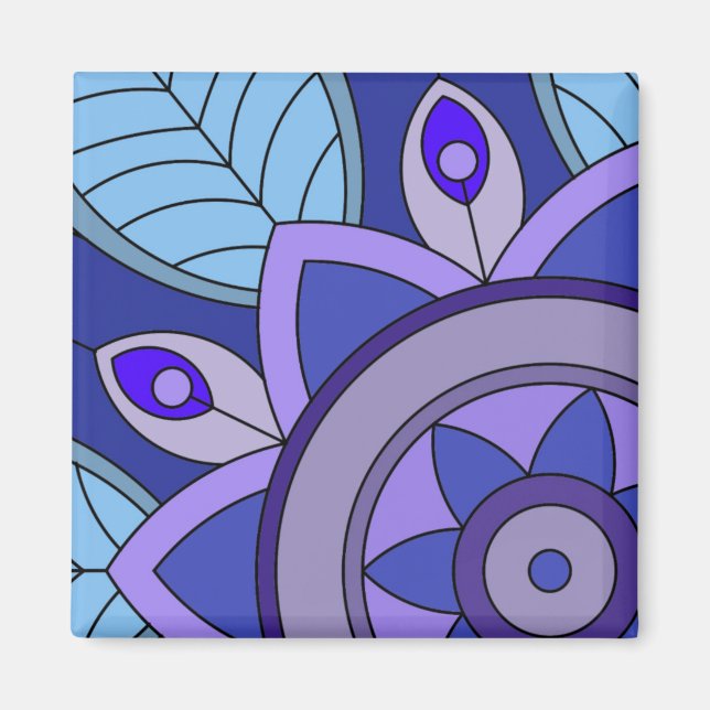 Imán Magnet con un arte floral (Frente)