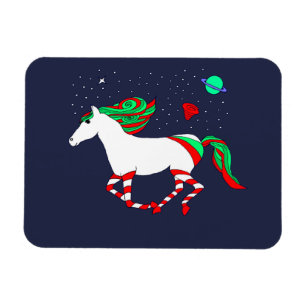Imán Magnet con una foto de caballo Navidad