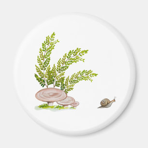 Imán Magnet con una hermosa acuarela imagen de hongo