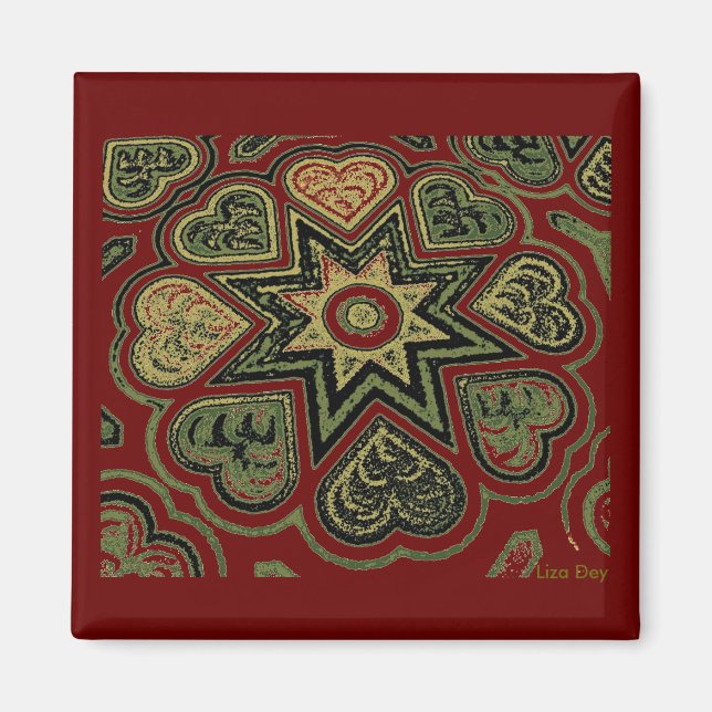 Imán Magnet 'Corazones Rústicos' (Frente)