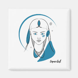 Imán Magnet "Cosmic Girl" Bleu