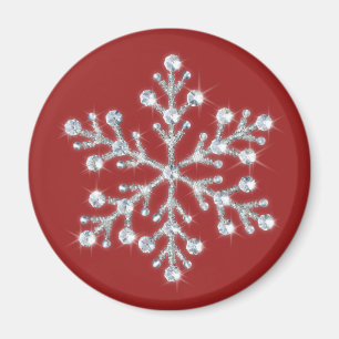 Imán Magnet Crystal Snowflake (rojo)