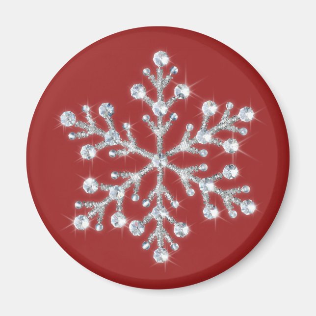 Imán Magnet Crystal Snowflake (rojo) (Frente)