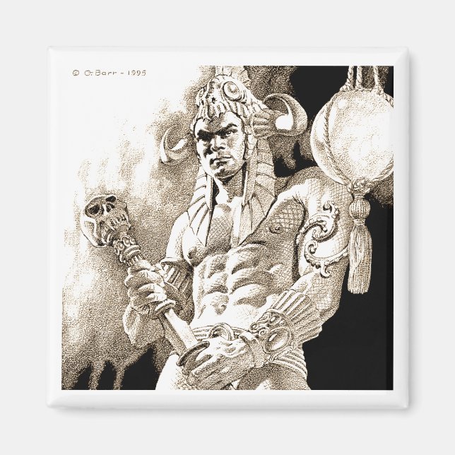 Imán Magnet cuadrado de guerreros bárbaros (Frente)