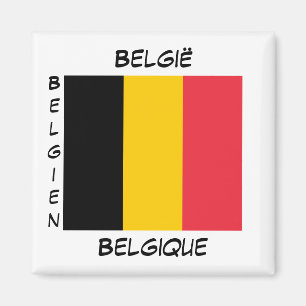 Imán Magnet cuadrado de la bandera belga