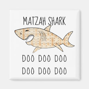 Imán Magnet cuadrado de la Pascua "Matzah Shark Doo Doo