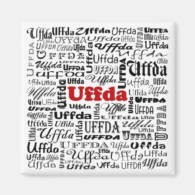 Imán Magnet cuadrado de Uffda (Frente)
