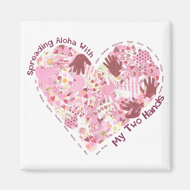 Imán Magnet cuadrado: Difundiendo Aloha (Frente)