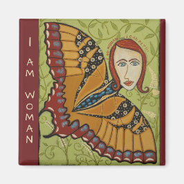 Imán Magnet cuadrado - Soy mariposa mujer