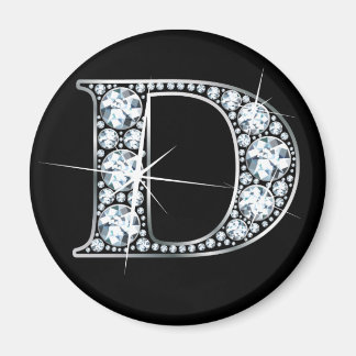 Imán Magnet "D" Faux-"Diamond Bling"