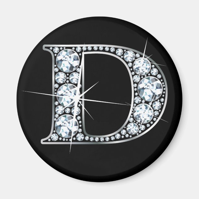 Imán Magnet "D" Faux-"Diamond Bling" (Frente)
