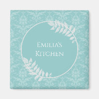 Magnet Damask elegante verde azulado