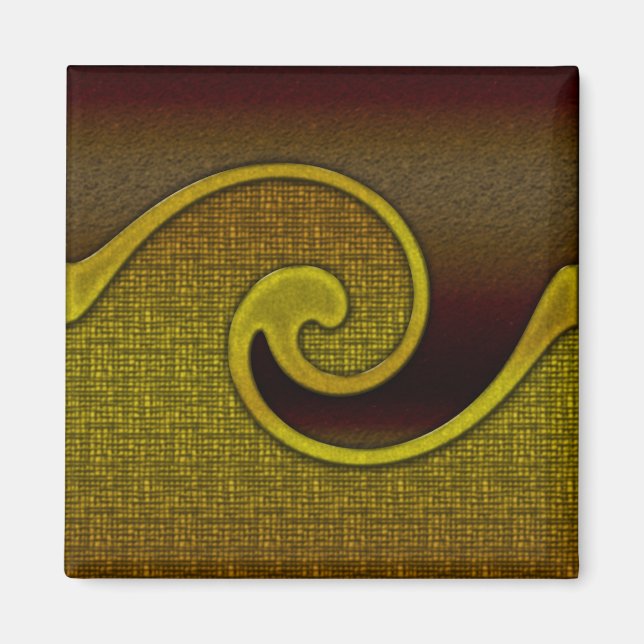 Imán Magnet Dark Brown Swirl Gold, Juego De Coincidenci (Frente)