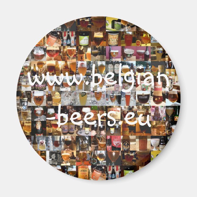 Imán Magnet de 100 cervezas belgas (Frente)